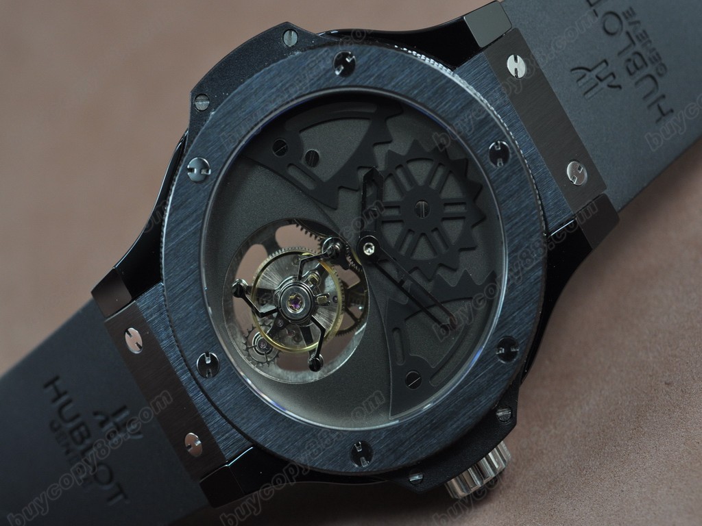 御博 【男性用】Aero Band 44mm RU/PVD Tourbillon Asian Manual手上鏈搭載4