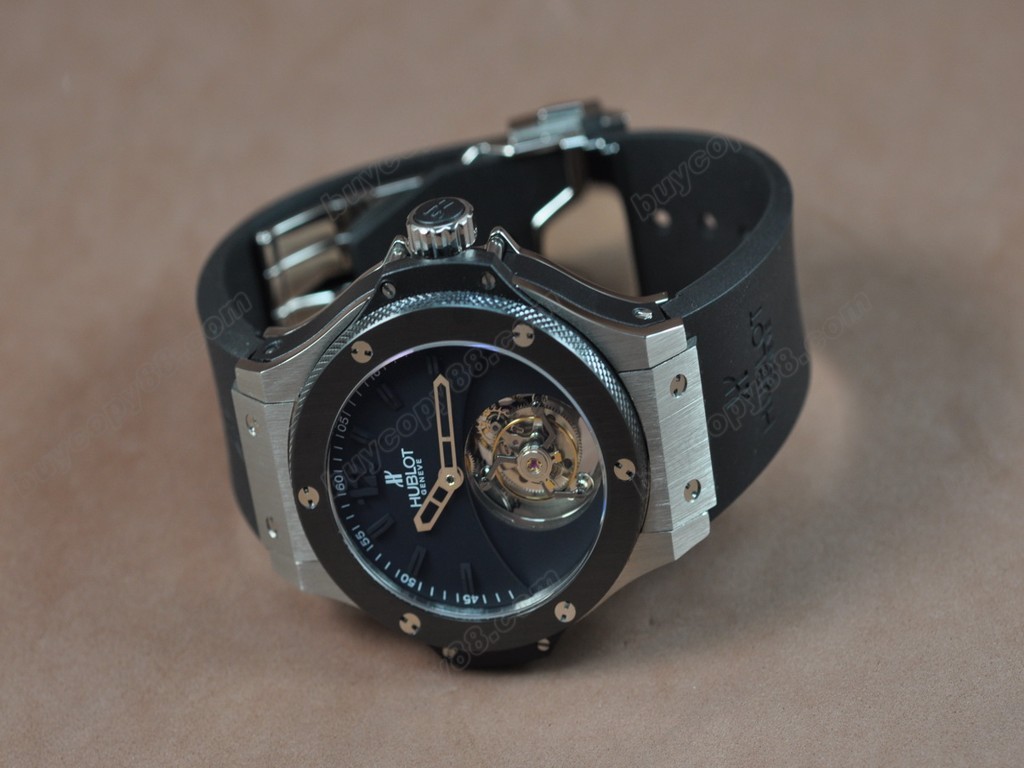  御博 【男性用】Aero Band 44mm SS/Ceramic Black Tourbillon Asian Manual 手上鏈搭載2