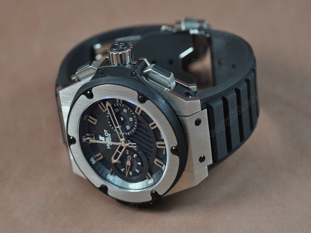 御博 【男性用】 Big Bang King Power RU/SS Black Asia 7750 自動機芯搭載.振頻每小時 28,800 次6