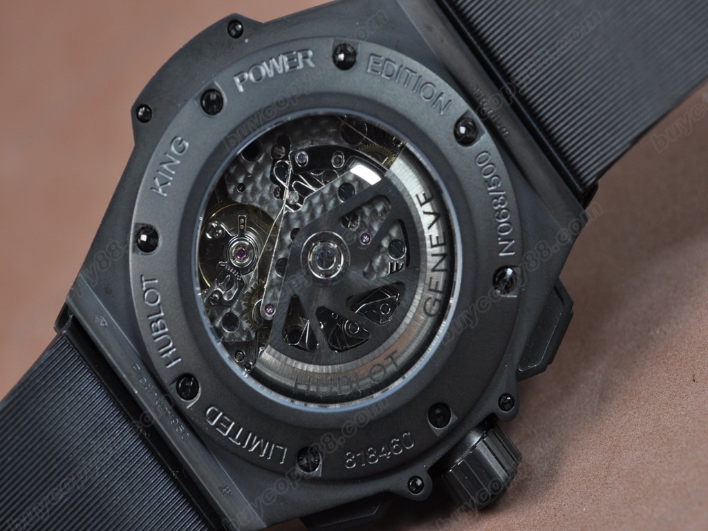 御博 【男性用】 Big Bang King Power PVD/RU/Diam Black Asia 7750 自動機芯搭載.振頻每小時 28,800 次5