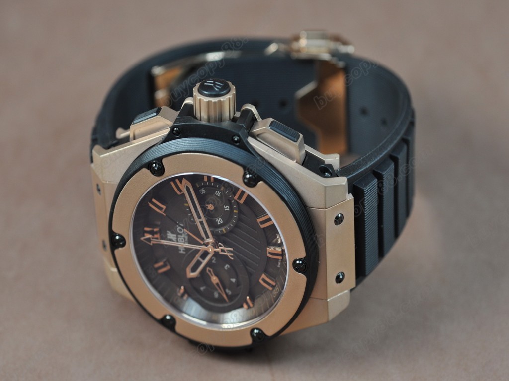 御博 【男性用】 Big Bang King Power RG/RU Brown Asia 7750 自動機芯搭載.振頻每小時 28,800 次2