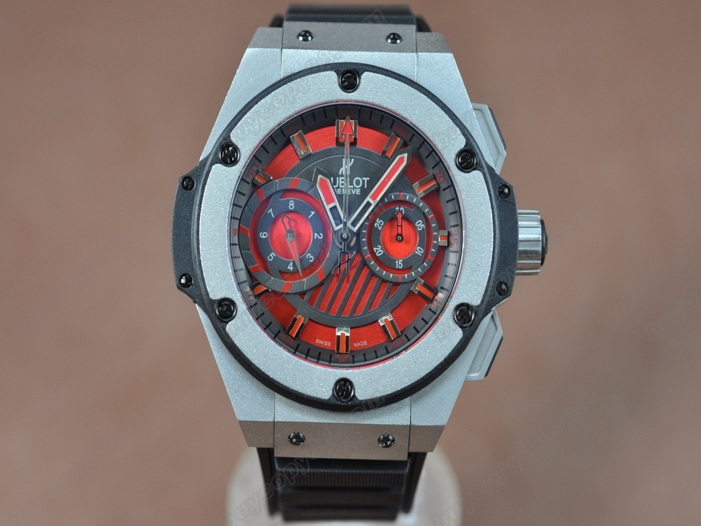 御博 【男性用】 Big Bang King Power SS/RU Red Asia7750 自動機芯搭載.振頻每小時 28,800 次0