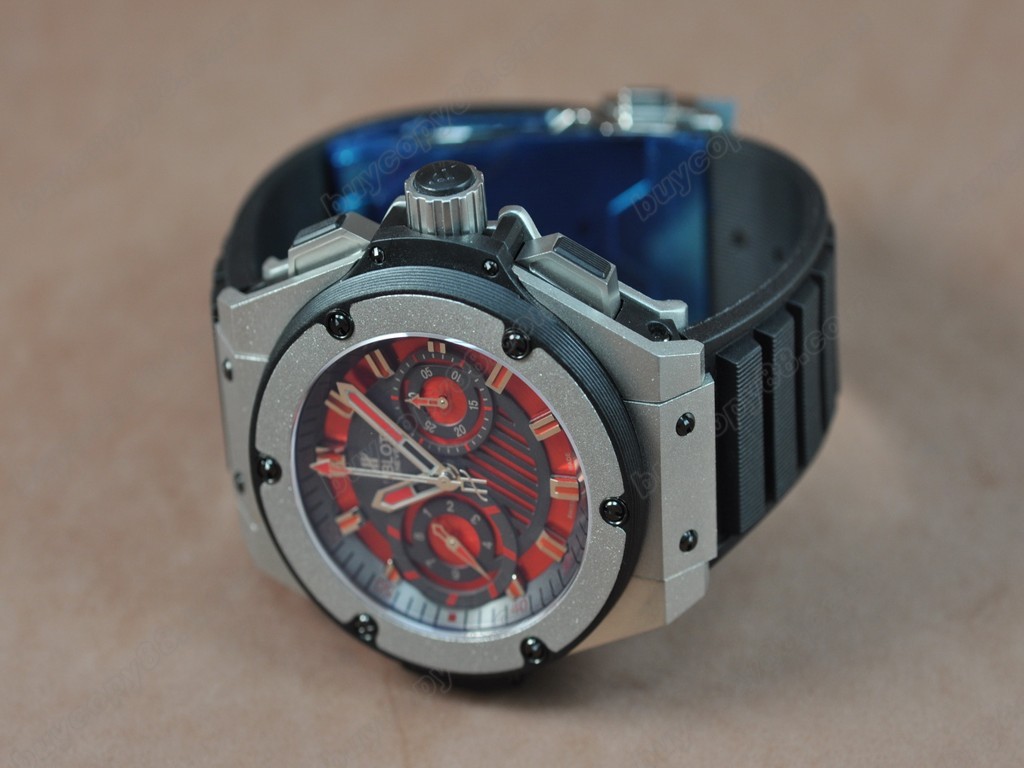 御博 【男性用】 Big Bang King Power SS/RU Red Asia7750 自動機芯搭載.振頻每小時 28,800 次2