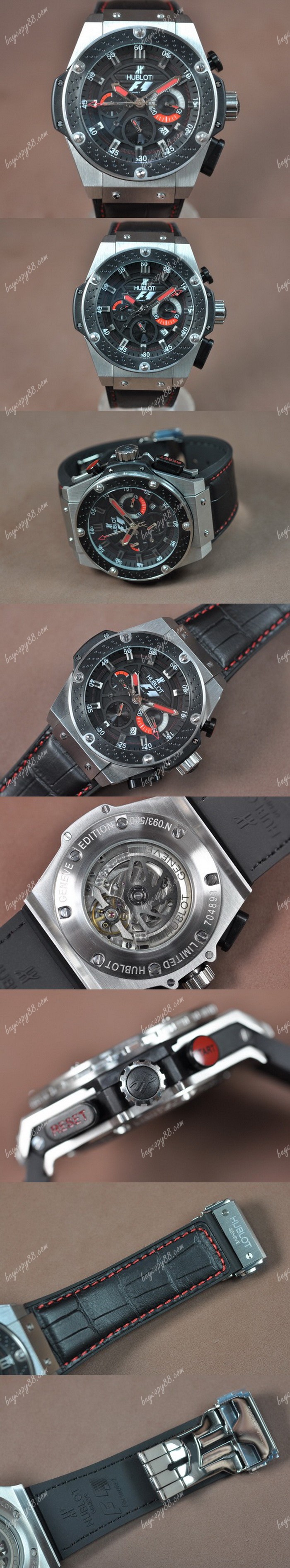 御博Hublot Big Bang King Power F1 SS/LE Black dial Asia自動機芯搭載0