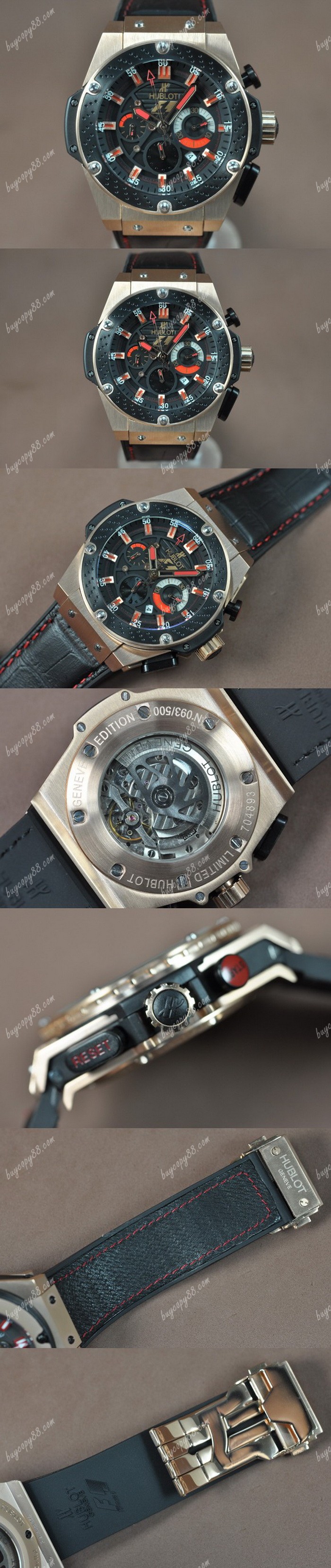 御博Hublot Big Bang King Power F1 玫瑰金/LE Black dial Asia自動機芯搭載0