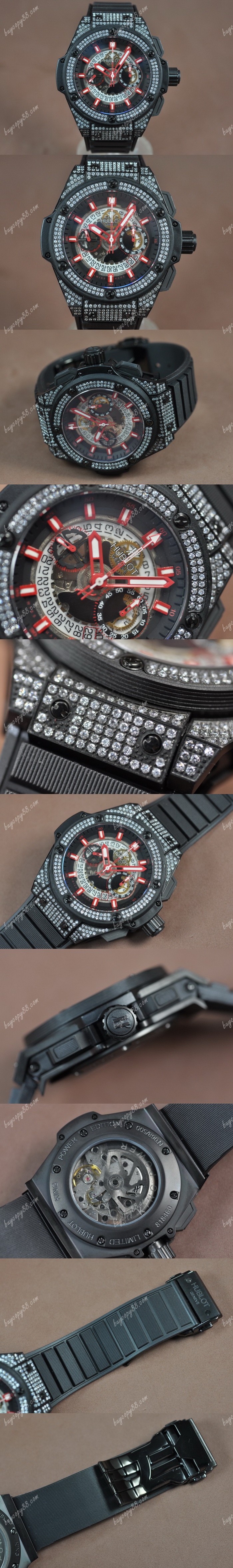 御博Hublot Big Bang King Power PVD/RU/Diam Skeleton dial A-7750 Chrono自動機芯搭載0