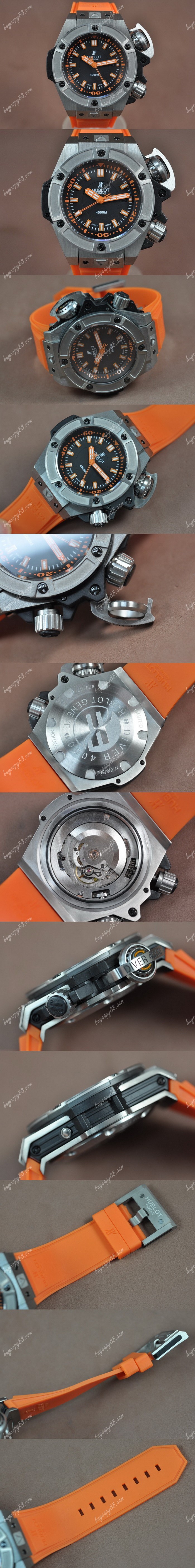 御博Hublot King Power Oceangraphic 4000m SS/RU Black dial A2824-2自動機芯搭載0