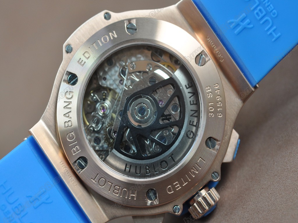 御博 【男性用】Big Bang Aspen RG/SQ Blue Diam White Asian 7750 自動機芯搭載1