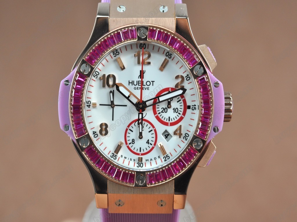 御博 【男性用】Big Bang Aspen RG/SQ Pink Diam White Asian 7750 自動機芯搭載0