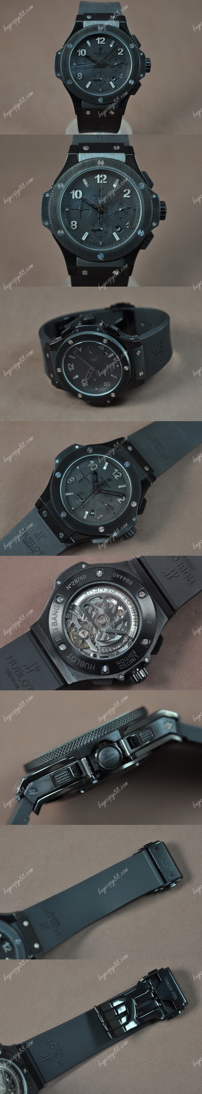  御博Hublot Big Bang 44mm PVD/RU Black dial Asia自動機芯搭載0