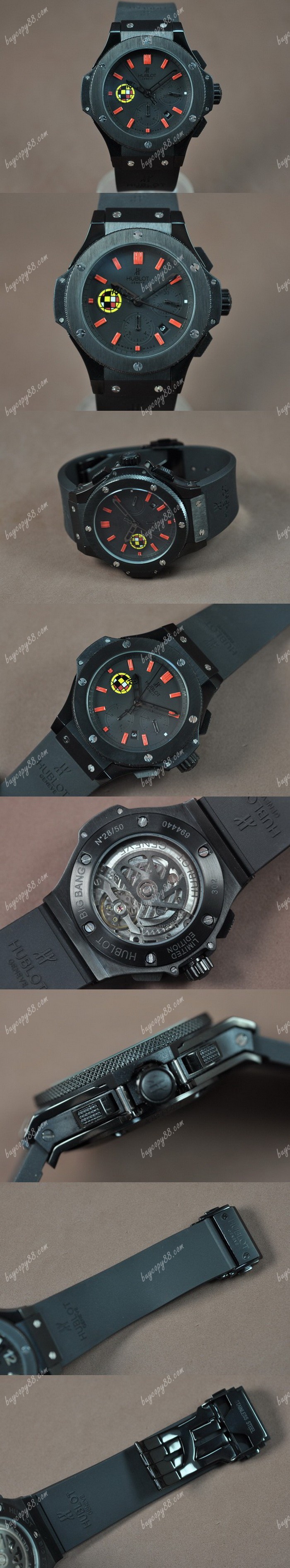 御博Hublot Big Bang 44mm PVD/LE Black dial Asia自動機芯搭載0