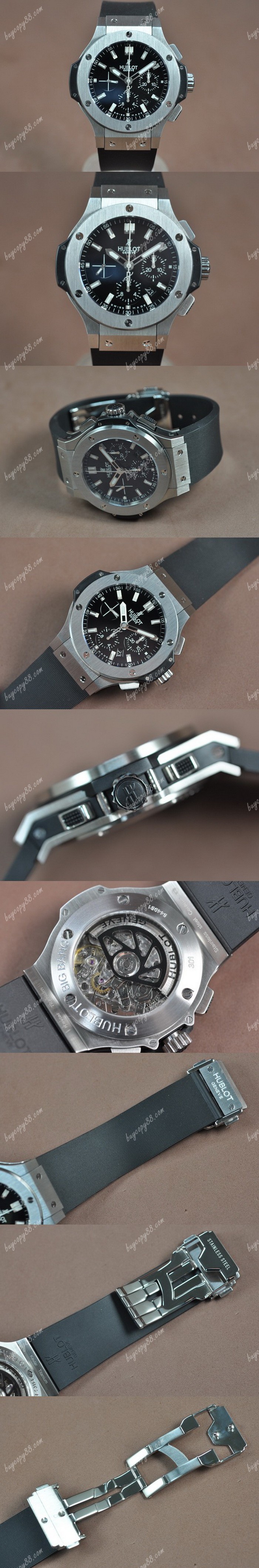 御博Hublot Big Bang 44mm SS/RU Black Dial A-7750自動機芯搭載0