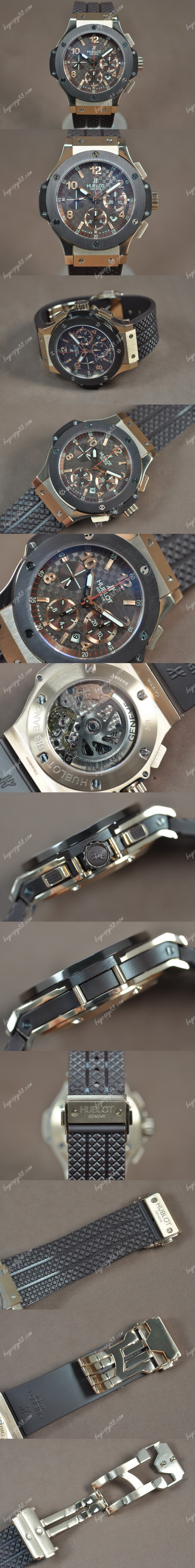 御博Hublot Big Bang 44mm 玫瑰金/RU Brown dial A-7750 Auto自動機芯搭載0