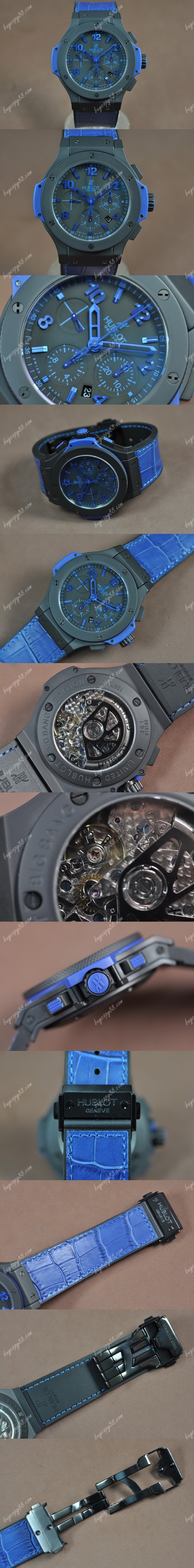 御博Hublot Big Bang 44mm Full Ceramic Black Dial A-7750自動機芯搭載0