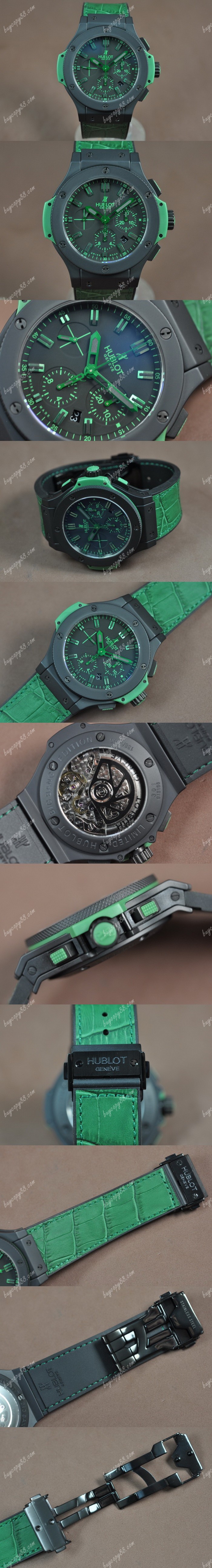 御博Hublot Big Bang 44mm Full Ceramic Black Dial A-7750自動機芯搭載0
