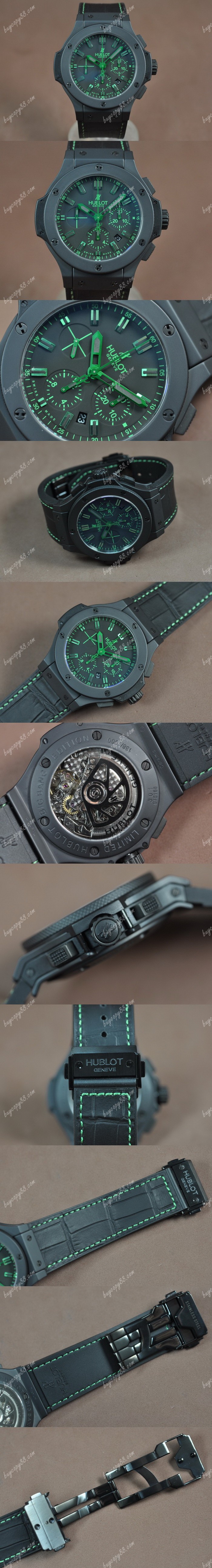御博Hublot Big Bang 44mm Full Ceramic Black Dial A-7750自動機芯搭載0