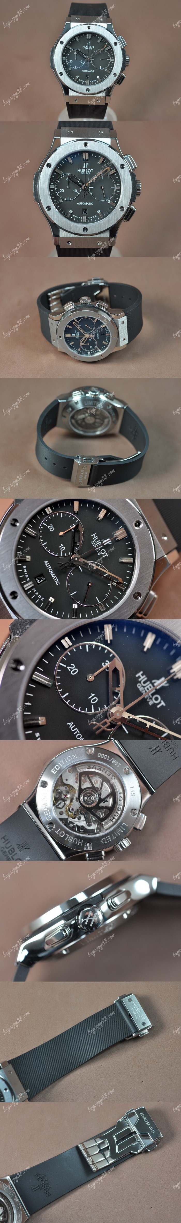 御博Hublot Big Bang 44mm SS/RU Black dial A-7750自動機芯搭載0