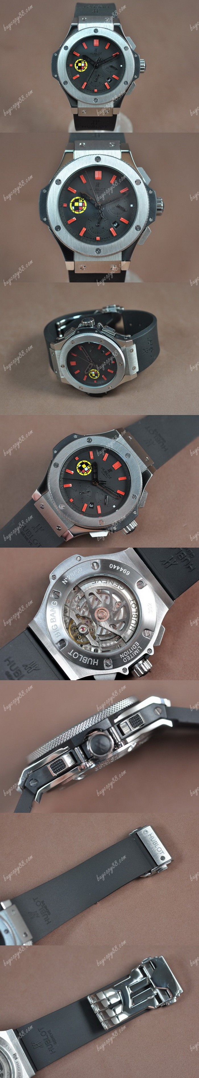  御博Hublot Big Bang 44mm SS/RU Black dial Asia自動機芯搭載0