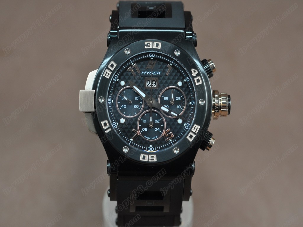 海塞克【男性用】 Big Date Chrono PVD/RU Black Asian 7750 自動機芯搭載． 振頻每小時 28,800 次0