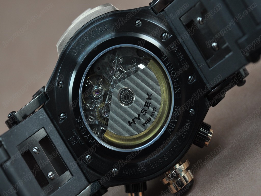 海塞克【男性用】 Big Date Chrono PVD/RU Black Asian 7750 自動機芯搭載． 振頻每小時 28,800 次4