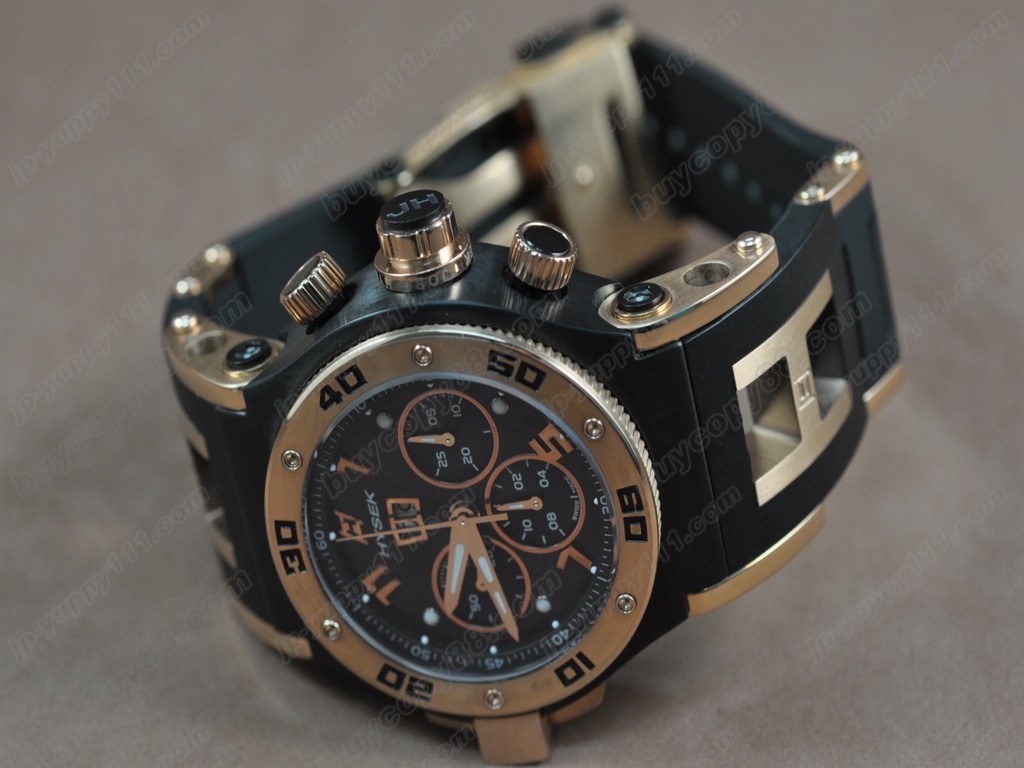 海塞克【男性用】Big Date Chrono PVD/RG/RU Black Asian 7750 自動機芯搭載． 振頻每小時 28,800 次2