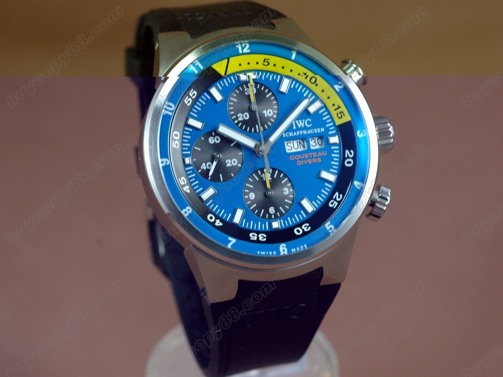 IWC【男性用】2008 Cousteau Divers Chrono SS Blue A-7750 自動機芯搭載0