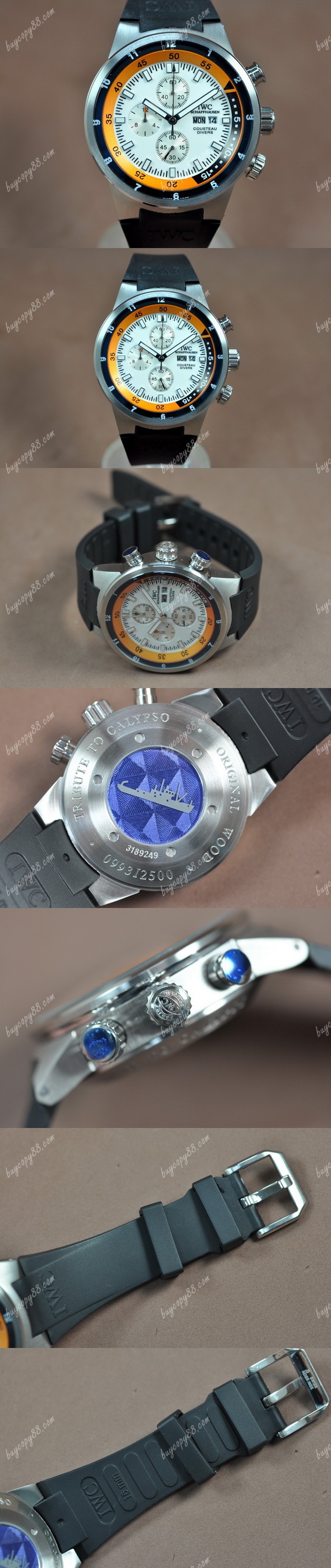  Iwc Cousteau Divers SS/RU White Dial Jap OS11石英錶0