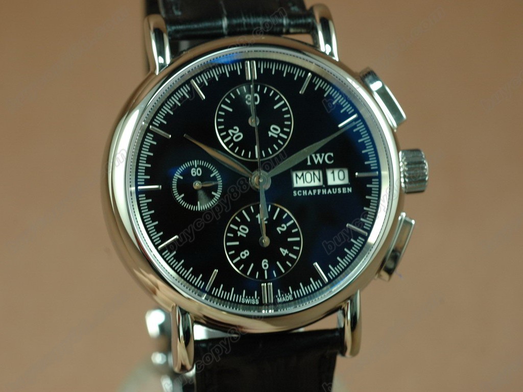 IWC【男性用】 Portofino Chronograph SS/LE Black A-7750自動機芯搭載．振頻每小時 28,800 次3