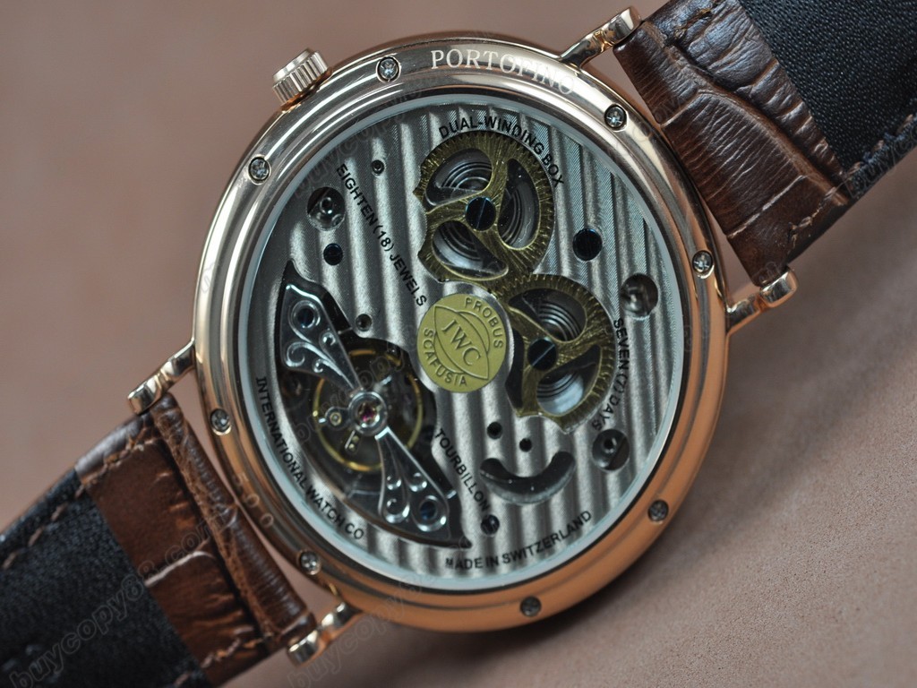 IWC【男性用】 Portofino Handwind RG/LE White Asia 6498 手上鏈搭載7