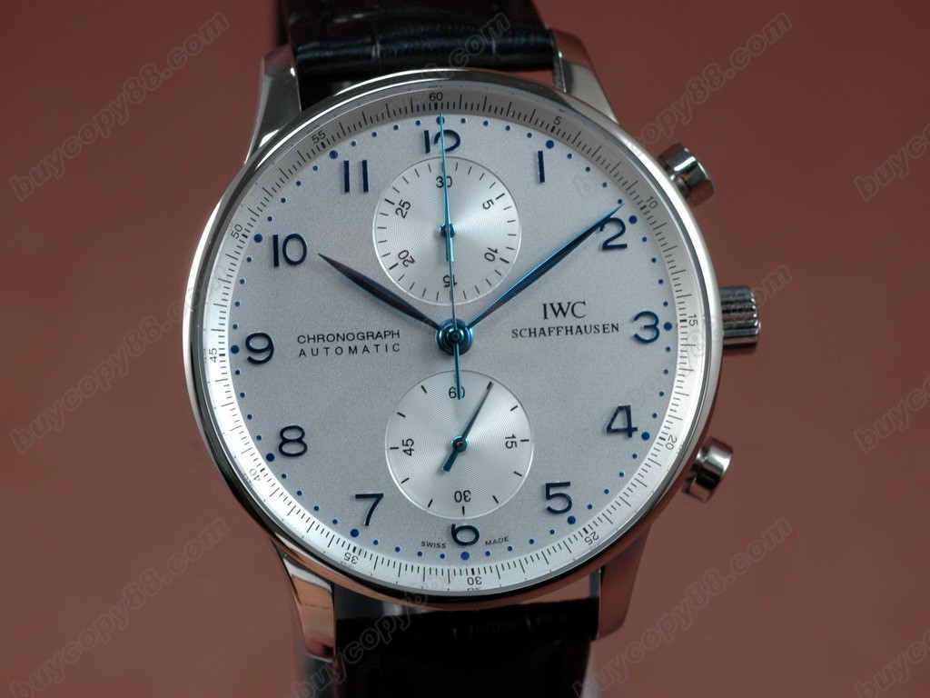 IWC【男性用】 Portuguese Chrono SS/LE Wht/Blue A-7750 自動機芯搭載0