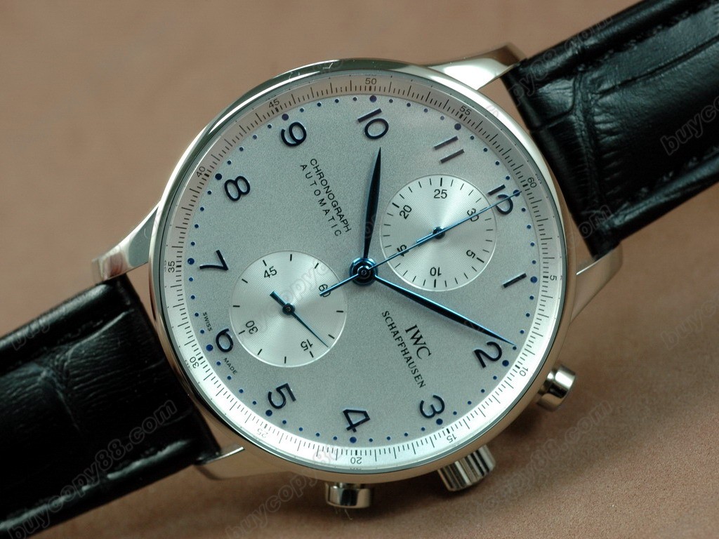 IWC【男性用】 Portuguese Chrono SS/LE Wht/Blue A-7750 自動機芯搭載1