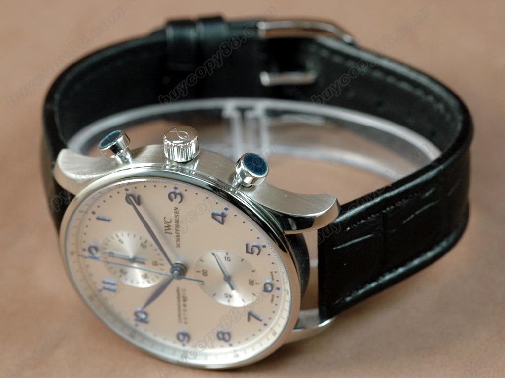 IWC【男性用】 Portuguese Chrono SS/LE Wht/Blue A-7750 自動機芯搭載9