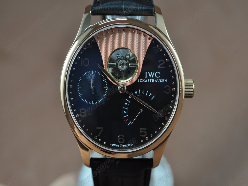 IWC【男性用】Portuguese Power Reserve RG/LE Black Asian 自動機芯搭載6