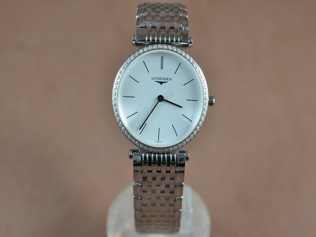 浪琴錶【男性用】Man La Grande Classique SS/SS/Diam White Swiss石英機芯搭載4