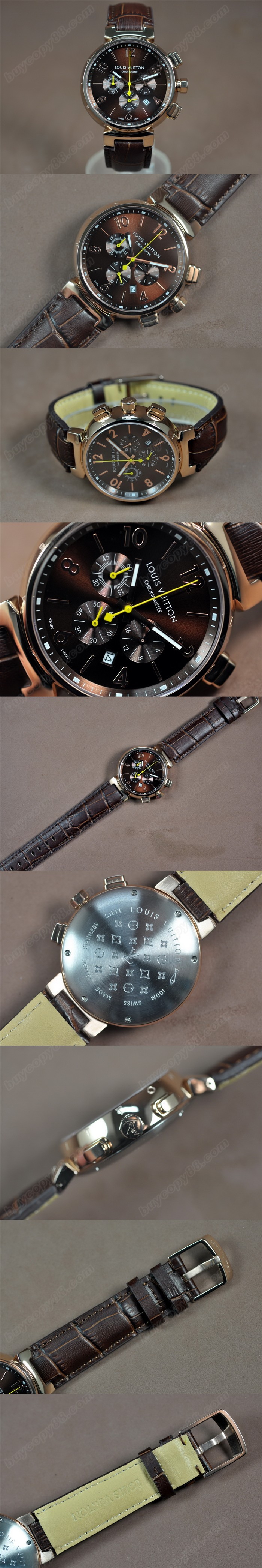 路易威登Louis Vuitton Tambour 玫瑰金/LE 亞洲 OS20 石英機芯 時間測定功能搭載0