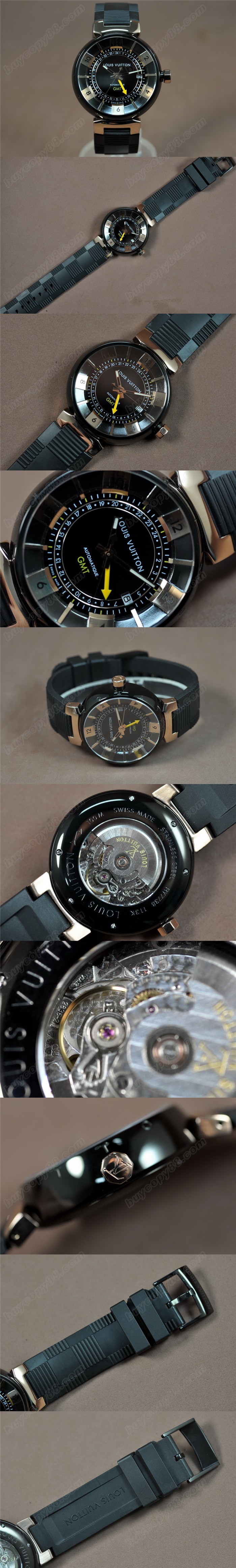 路易威登Louis Vuitton Tambour GMT PVD/RU A-2836-2 自動機芯搭載0