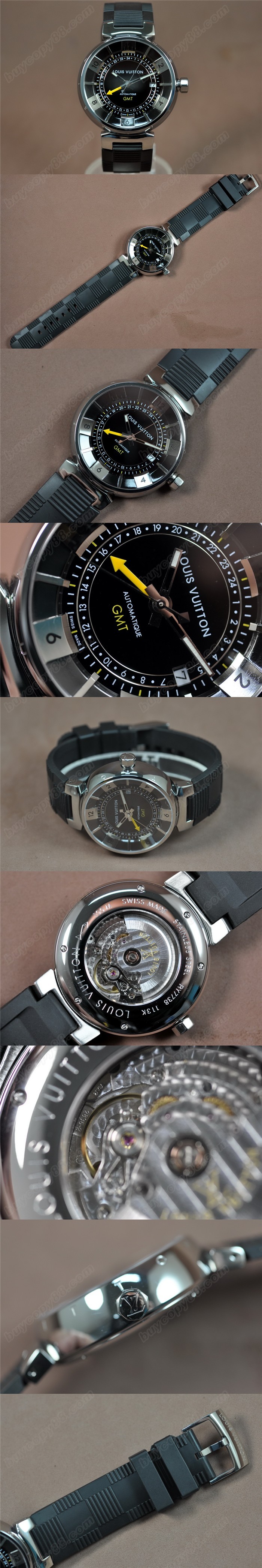 路易威登Louis Vuitton Tambour GMT PVD/RU A-2836-2 自動機芯搭載0