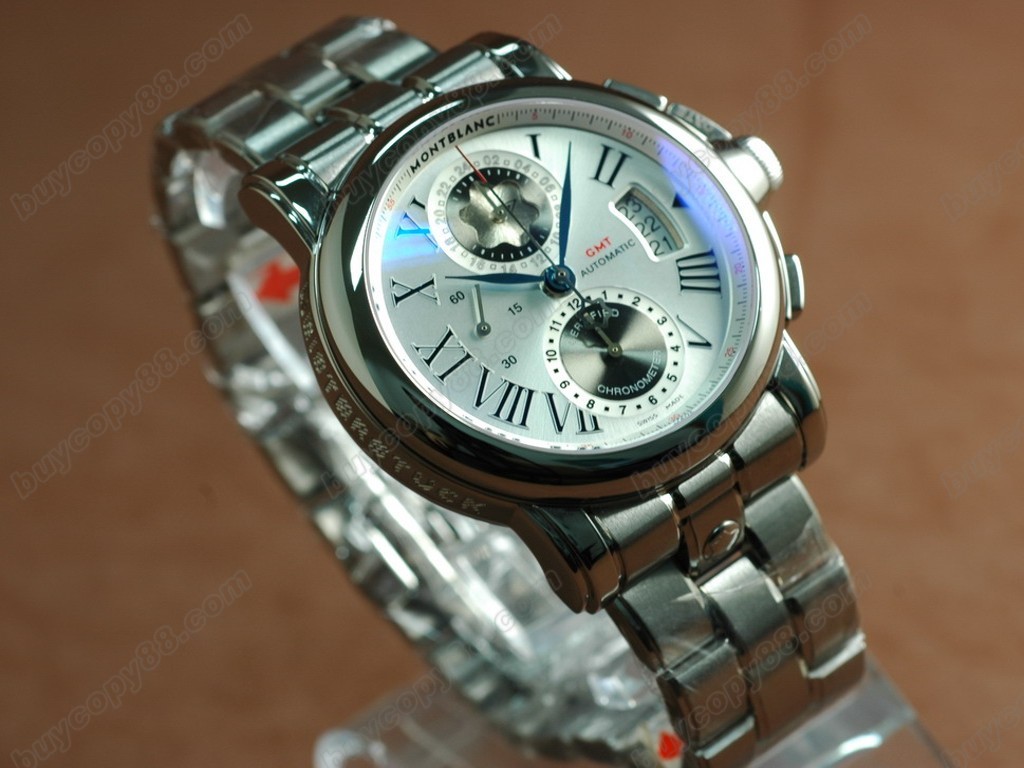 萬寶龍【男性用】Star Chrono GMT Limited Ed SS/SS White A-7750自動機芯搭載 7