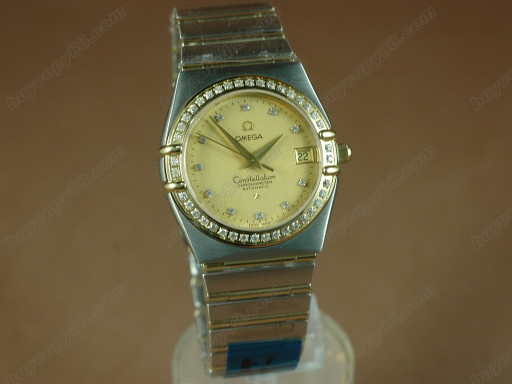 歐米茄 【男性用】18K Wrapped TT Men Diam Bezel Gold Diamond Eta 2836自動機芯搭載4