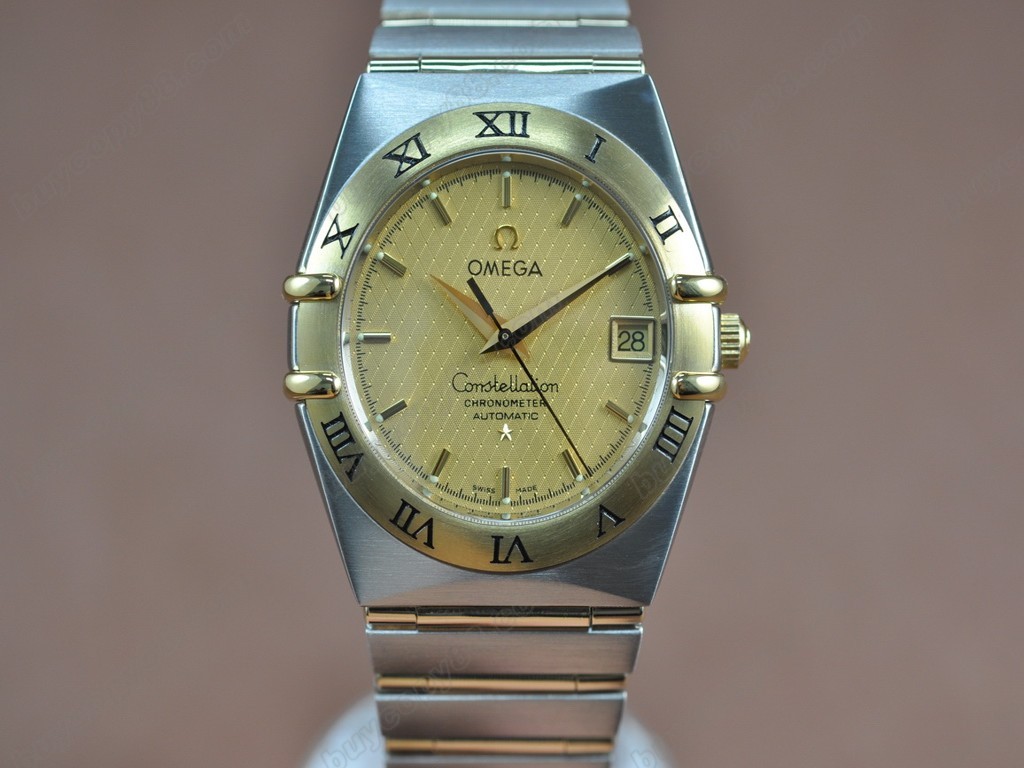 歐米茄 【男性用】18K Wrapped TT Men Roman Bezel Gold Diamond Eta 2836自動機芯搭載9