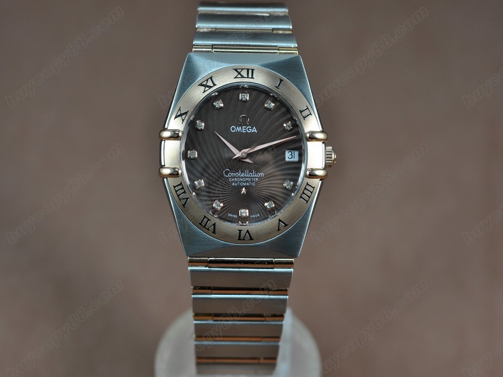 歐米茄 【男性用】 Constellation 18K Wrapped TT Men Roman Bezel Swiss Eta 2836 自動機芯搭載6