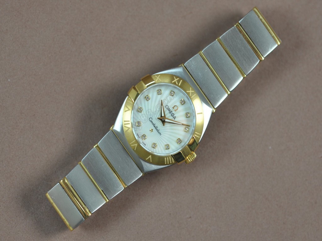 歐米茄 【女性用】Constellation 28mm TT Pearl white dial Swiss ronda 石英機芯搭載1