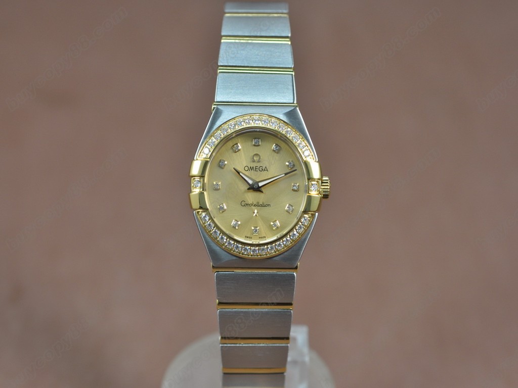 歐米茄 【女性用】 Constellation 28mm TT/Diam Gold dial Swiss ronda 石英機芯搭載5