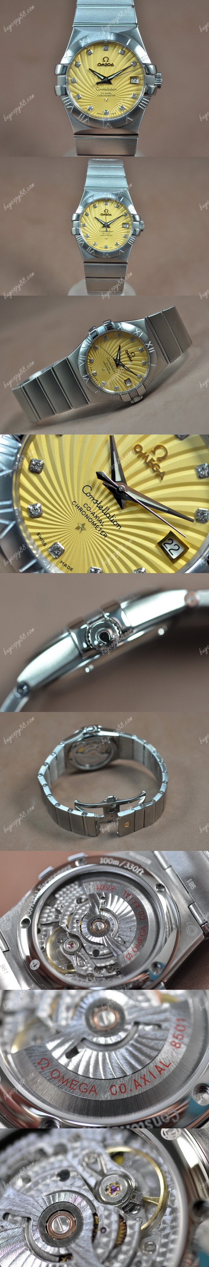 歐米茄Omega Constellation 36mm 18K Wrapped TT White Dial A-2824-2自動機芯搭載0