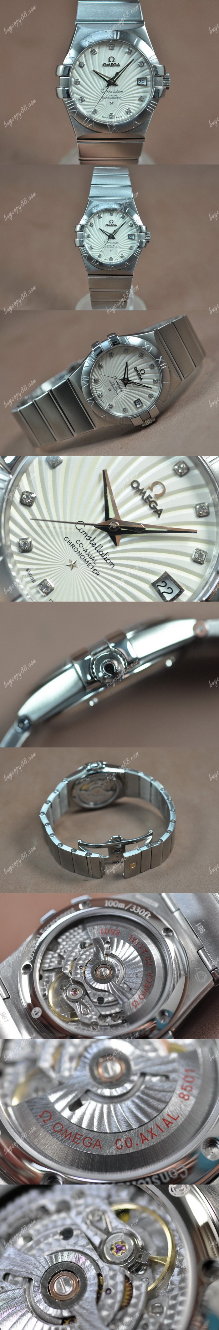 歐米茄Omega Constellation 36mm 18K Wrapped TT White Dial A-2824-2自動機芯搭載0