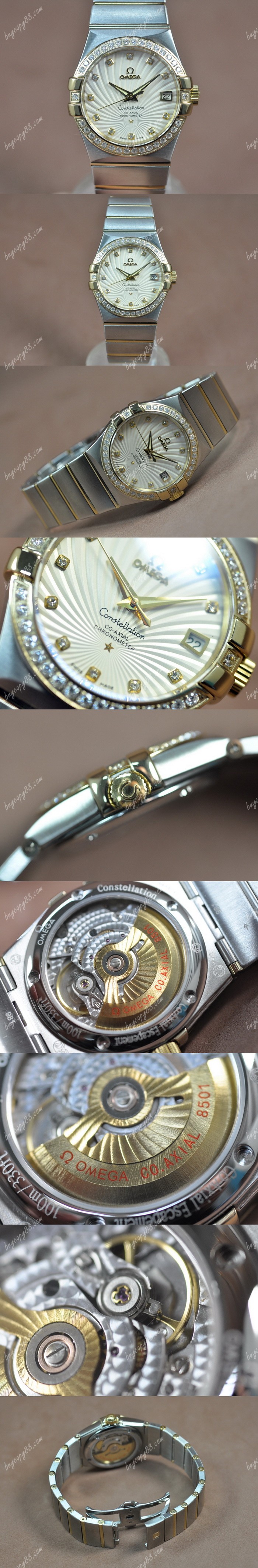 歐米茄Omega Constellation 36mm 18K Wrapped TT White Dial A-2824-2自動機芯搭載0