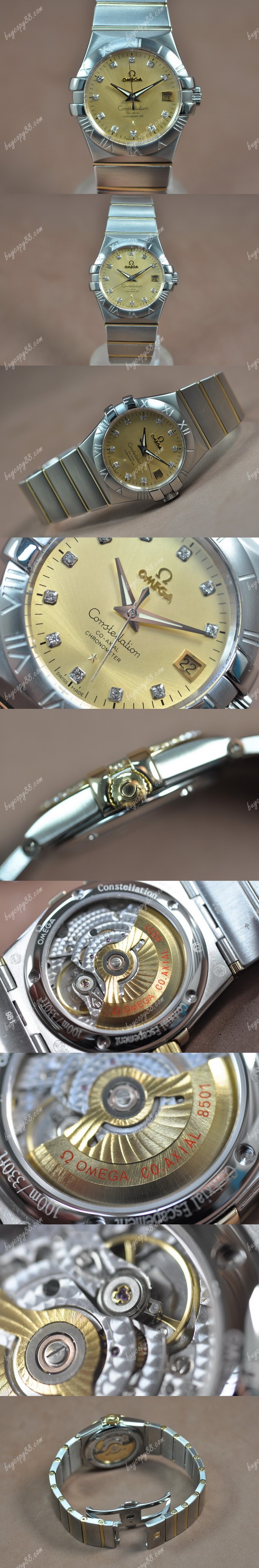歐米茄Omega Constellation 36mm 18K Wrapped TT Gold Dial A-2824-2自動機芯搭載0