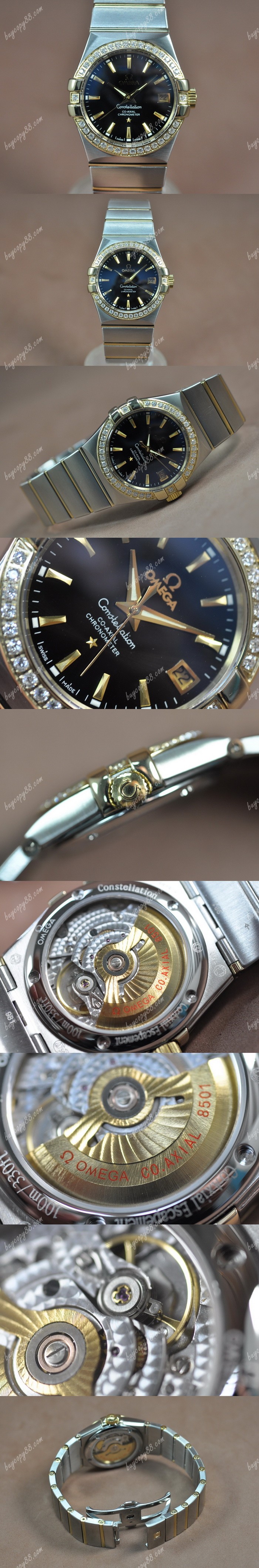 歐米茄Omega Constellation 36mm 18K Wrapped TT Black Dial A-2824-2自動機芯搭載0