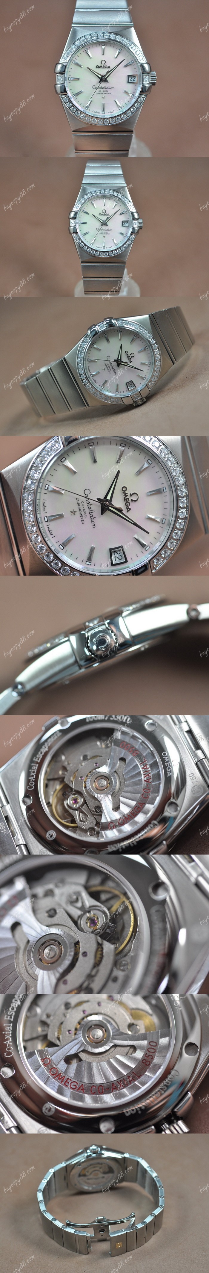  歐米茄Omega Constellation 39mm SS/SS/Diam Pearl White Dial A-2824-2自動機芯搭載0