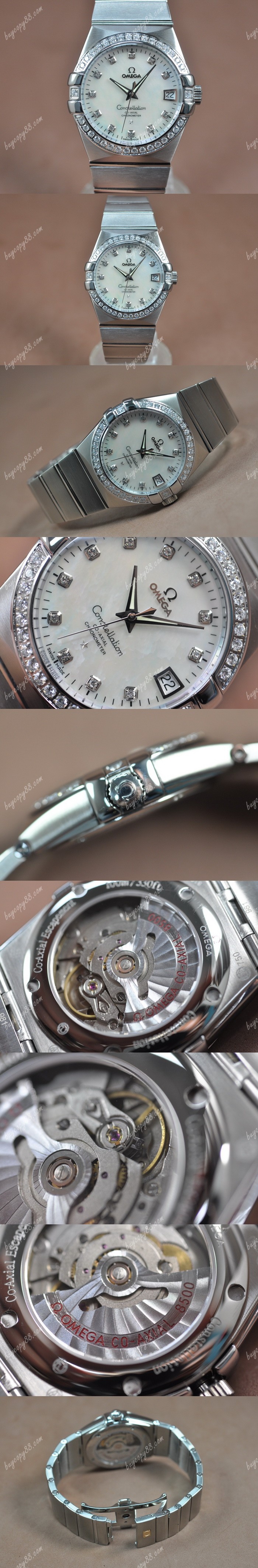  歐米茄Omega Constellation 39mm SS/SS/Diam Pearl White Dial A-2824-2自動機芯搭載0